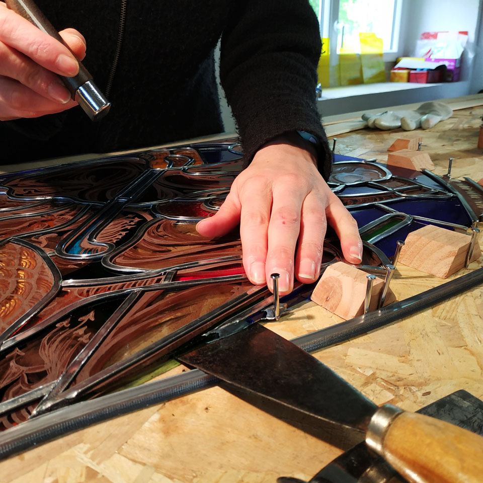 Eclipse Vitrail démonstration de mise en plomb