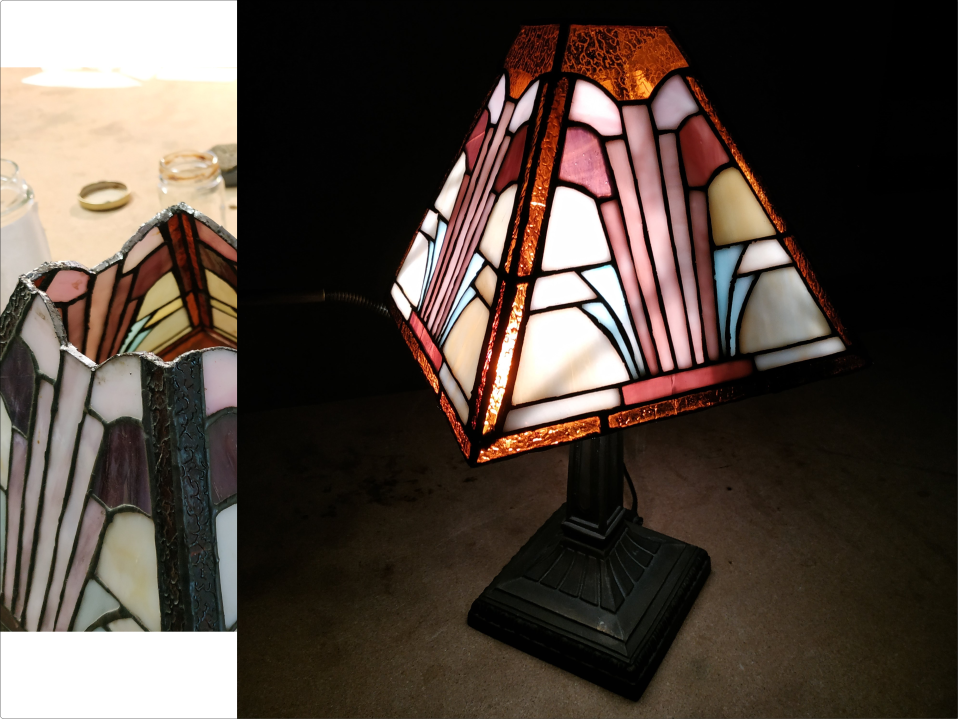 Restauration d'une lampe Tiffany par Eclipse Vitrail