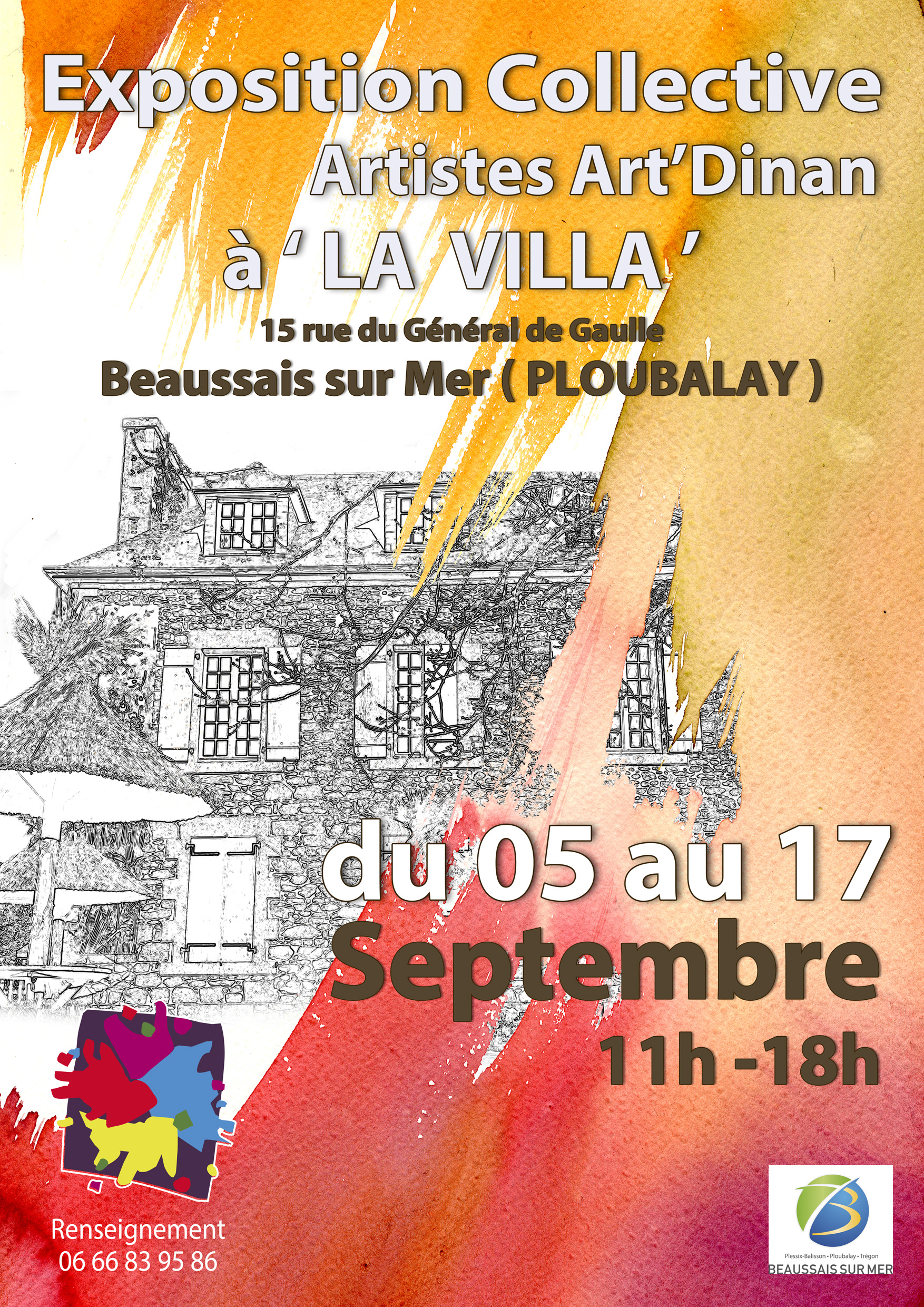 affiche de l'exposition collective Art Dinan de septembre 2023 à Ploubalay